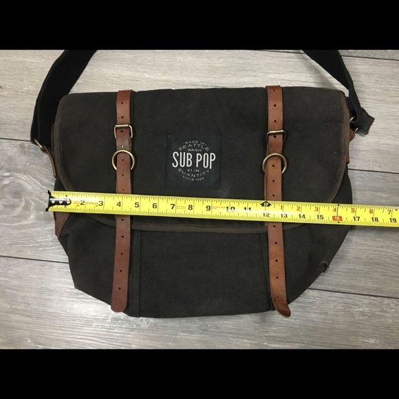 SUB POP RECORDS Vintage Messenger Bag Rothco Seattle Wash. - Picture 3 of 8